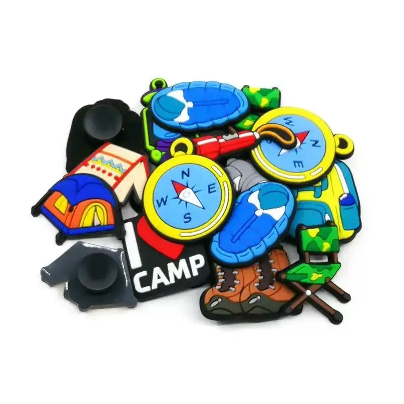 12-100pcs Shoe Charms Outdoor Travel Tent Shoe Decorations  Clog Accessories Perfect for Gaming Enthusiasts,Ideal Gift for Boys