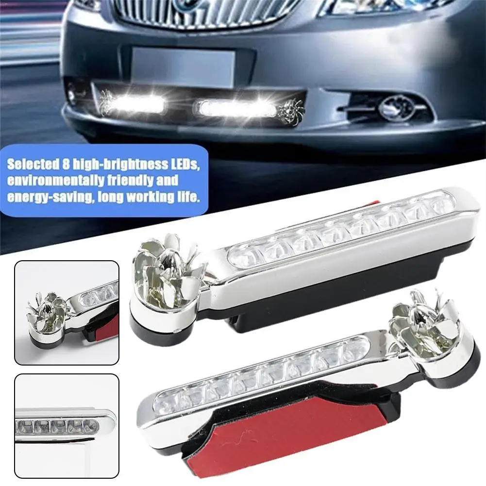 Car Daytime Running Lights LED Floodlights Wind Powered Car Lights With Rotating Fan Running Lights