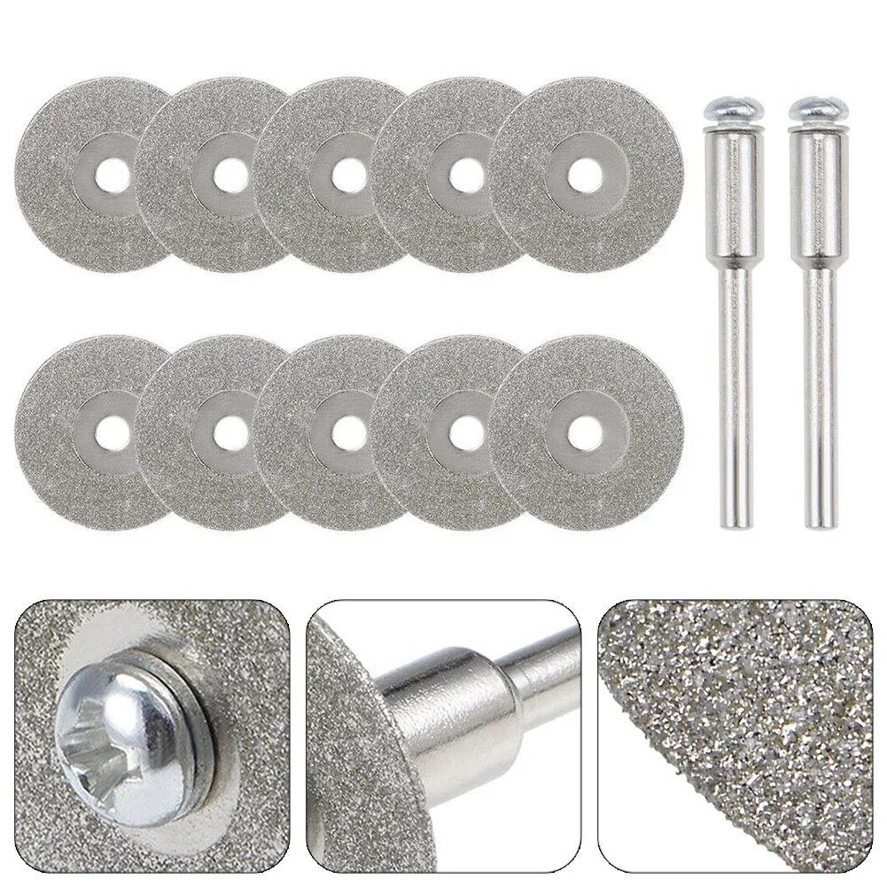 12Pcs/set 18mm Diamond Cutting Disc Circular Saw Blade Glass Tile Metal Cut Off Abrasive Tools For Dremel Rotary Tool