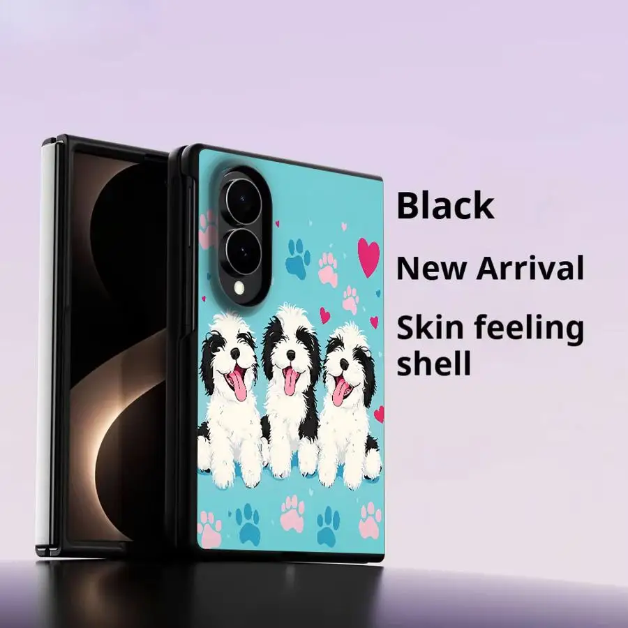 Heart Paw Dog Case for Samsung Galaxy Z Fold 8 Z Fold8 Wide ZFold8 ZFold Wide Luxury Phone Cover