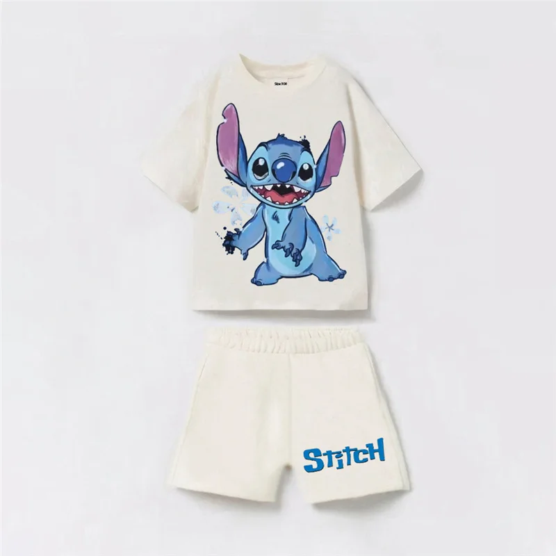 الصيف الكرتون غرزة الاطفال الصبي الدعاوى القطن طفل قصير الأكمام قميص + شورت طفل ملابس كاجوال الزي