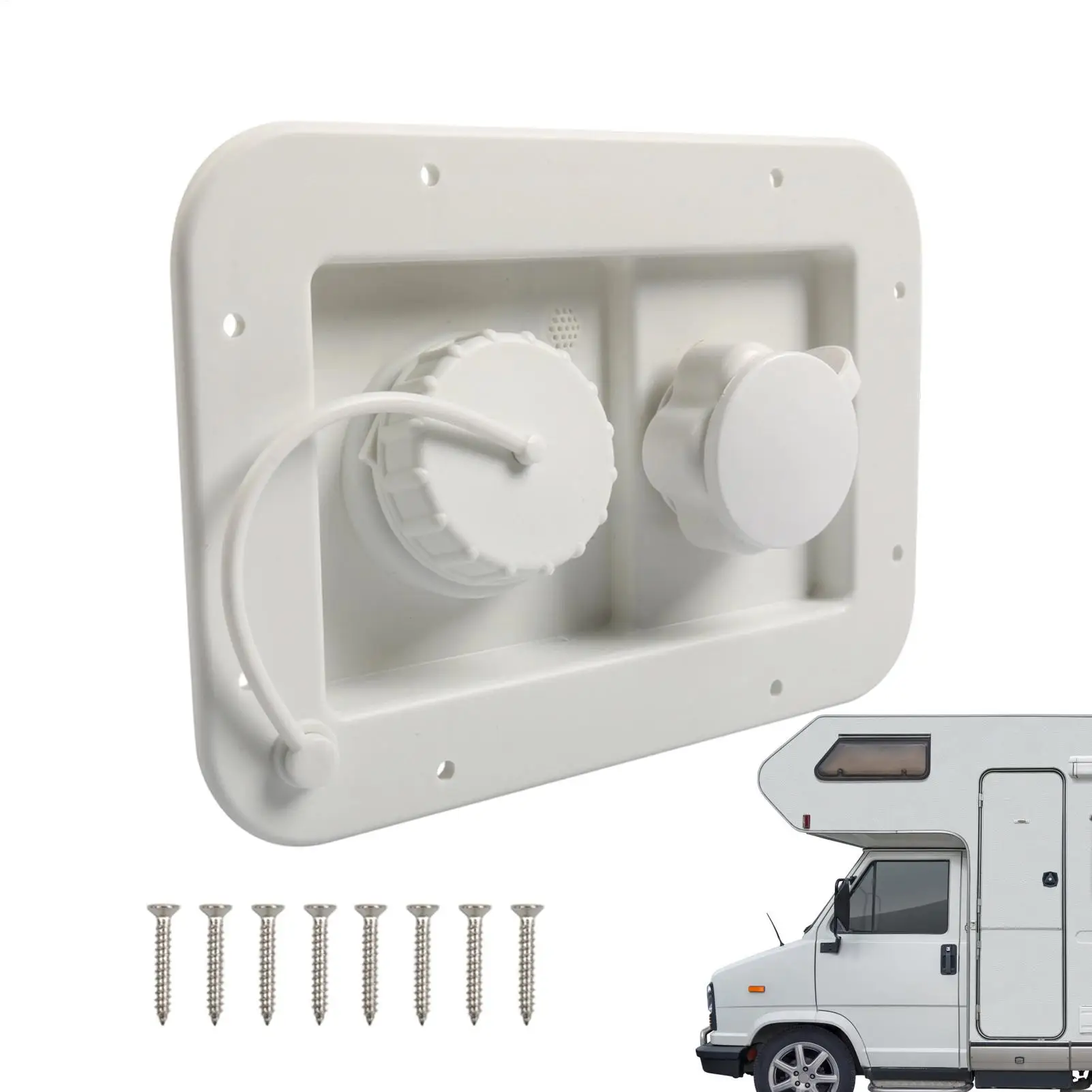 

RV City Water Inlet 2-Port Leakproof Quick Connect RV City Water Inlet Car Accessories RV Modification for DIY Filling Repair