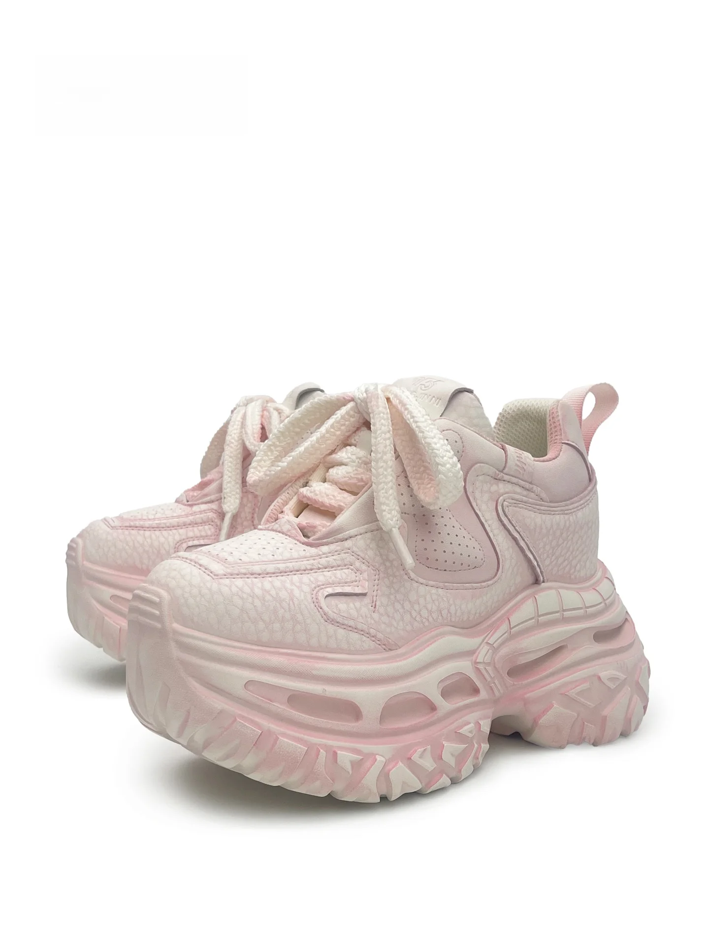 

Женские ретро-туфли MibVias на толстой подошве, градиентные розовые, с эффектом состаривания, на платформе, повседневные, с круглым носком, на резиновой подошве