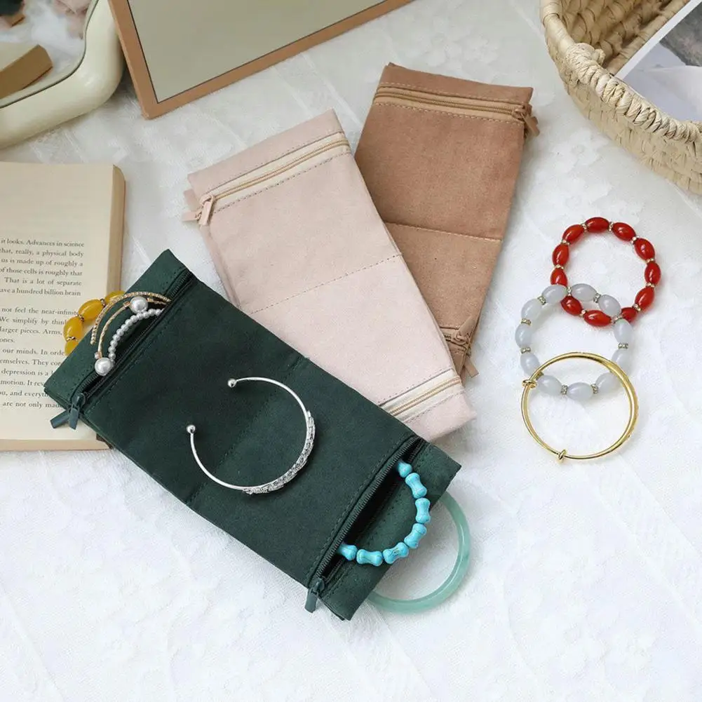 Jewelry Storage Bag Ring Storage Bag Travel Jewelry Organizer Pouch Foldable Zipper Storage Bag for Rings Earrings Bracelets
