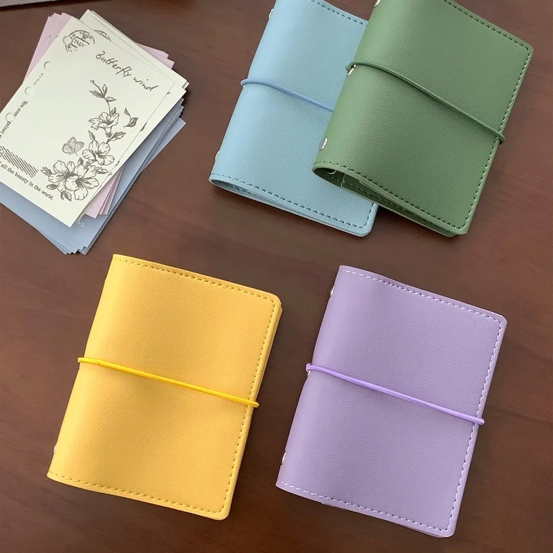 Binder M5 Notebook Cover 6 Hole Mini Planner Covers Budget Ledger Stationery Back To School Pu Leather Kawaii Binder Notebooks