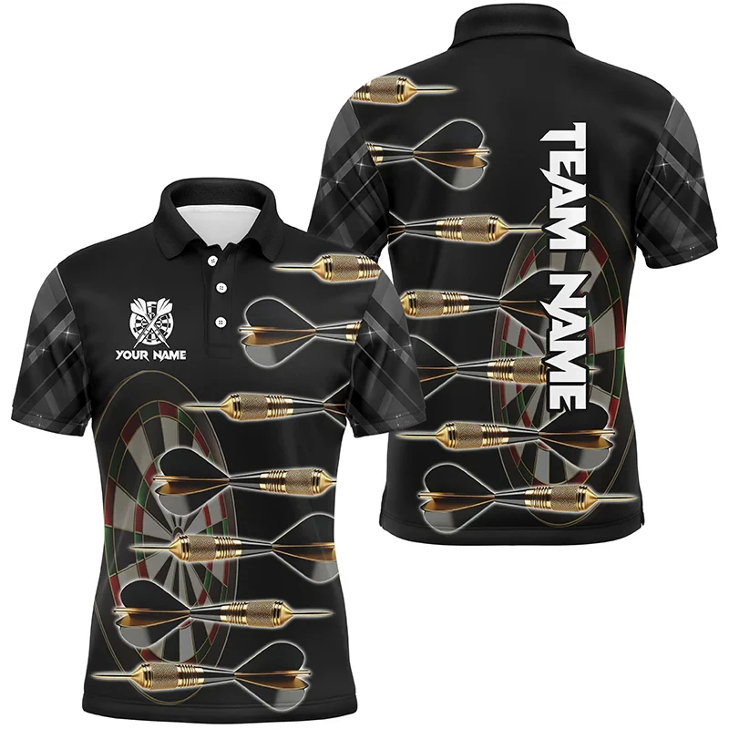 Fashion Darts Graphic Polo Shirts For Men Trend Summer Custom Name 3D Printed Sports Polo Shirt Casual Oversized Team Uniforms