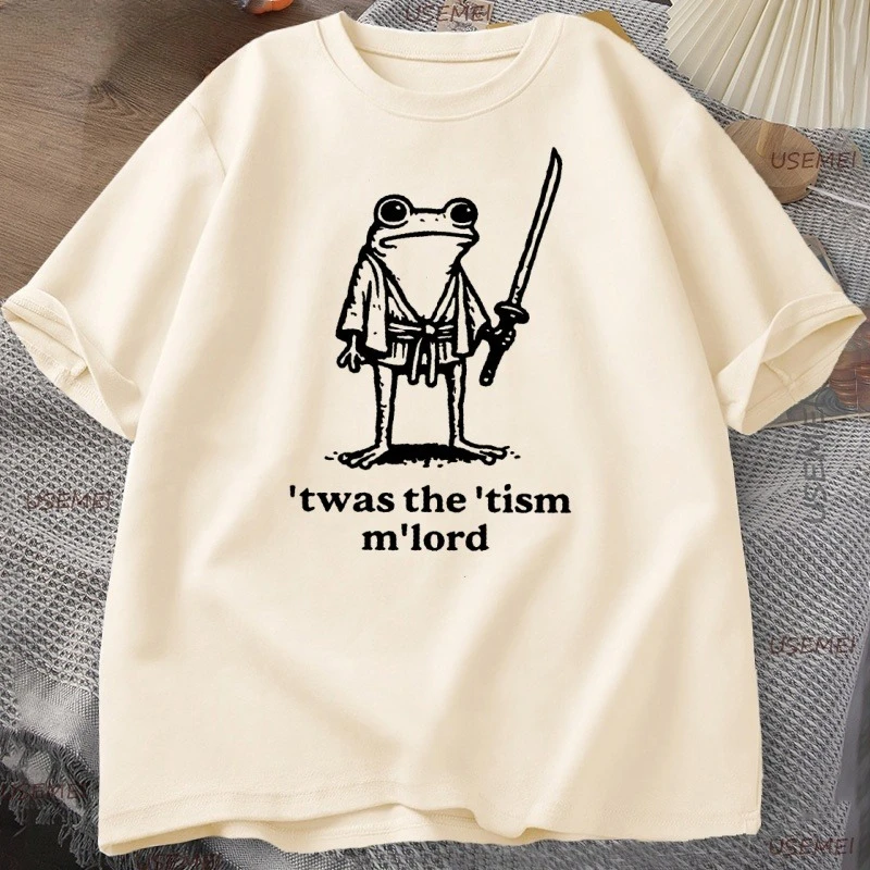 Twas The Tism Mlord camiseta adivertida rana mago autismo camiseta Casual cuello redondo manga corta Weirdcore camiseta rop
