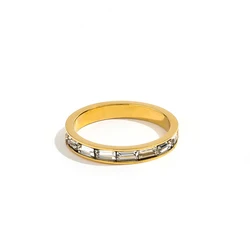 Joolim Clear Glass Pave Stainless Steel Ring for Women Trendy 2020 Costume Jewelry