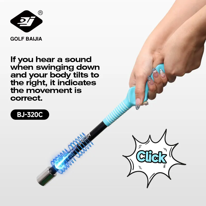 Golf mini impact stick-light blue, swing practice device, indoor rhythm sound practice stick, strength training device