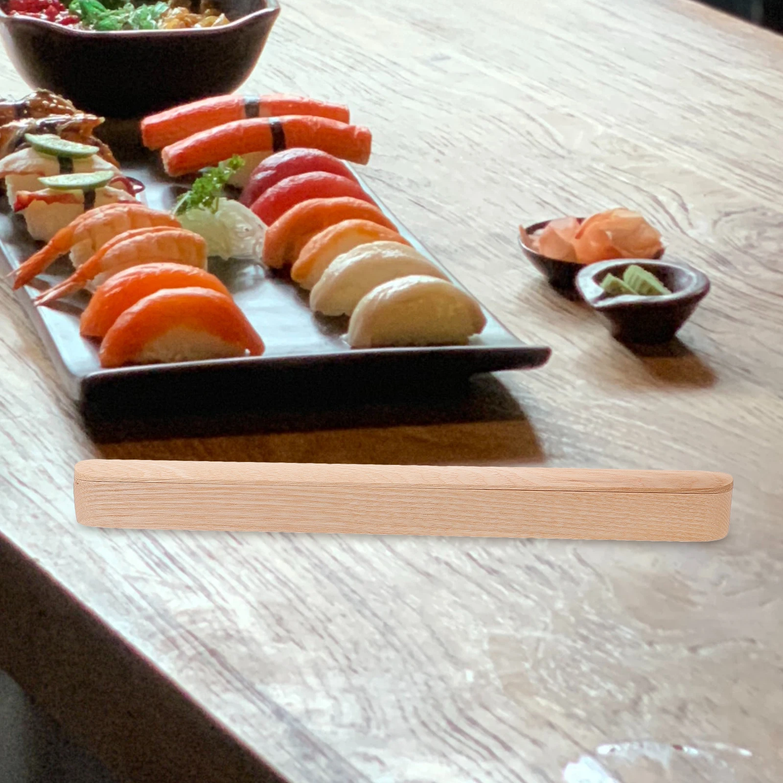 

Wooden Chopstick Box 27x2.5cm Travel Cutlery ganizer Food Grade Japanese Style Outdoor Portable Large Capacity chopsticks box