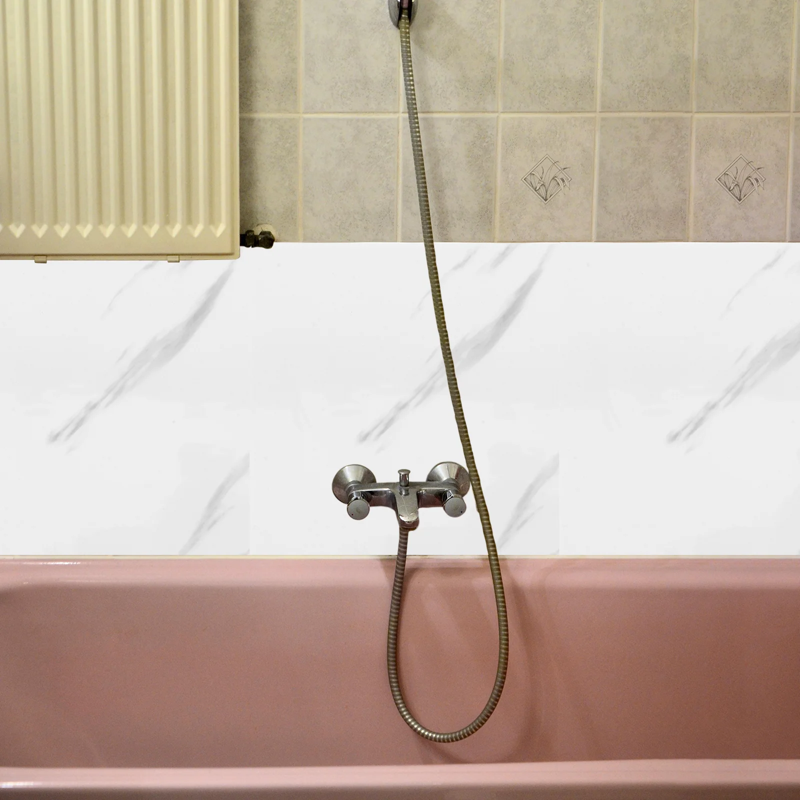 10Pcs Waterproof Peel and Stick Marble Tiles Self-Adhesive Wall Covering Easy Installation Kitchen Bathroom Living Room Bedroom