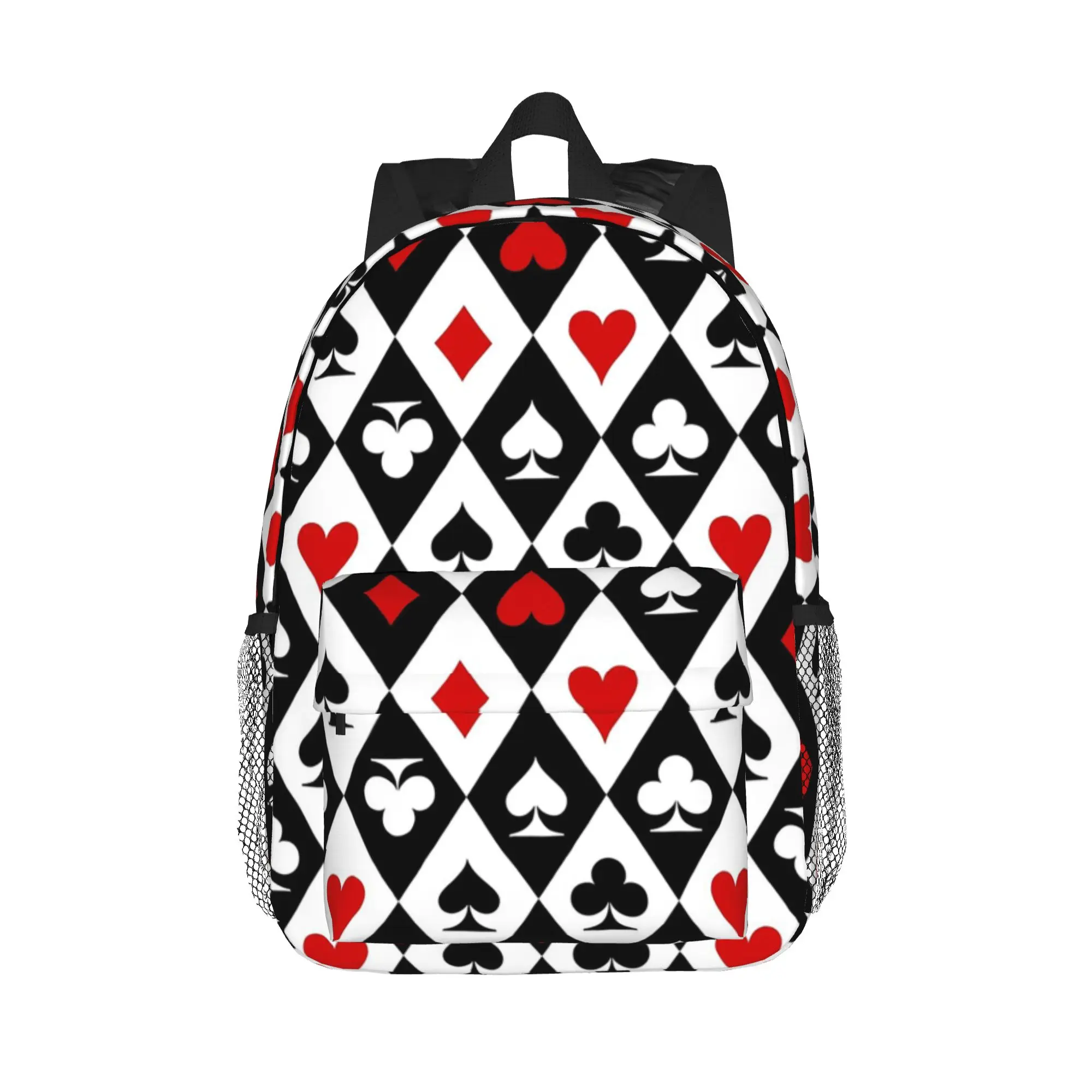 Playing cards suit symbols Backpack Hot Sale Daypack Large Capacity Boys Girls BookBag Shoulder Bags for Men Women School Bag