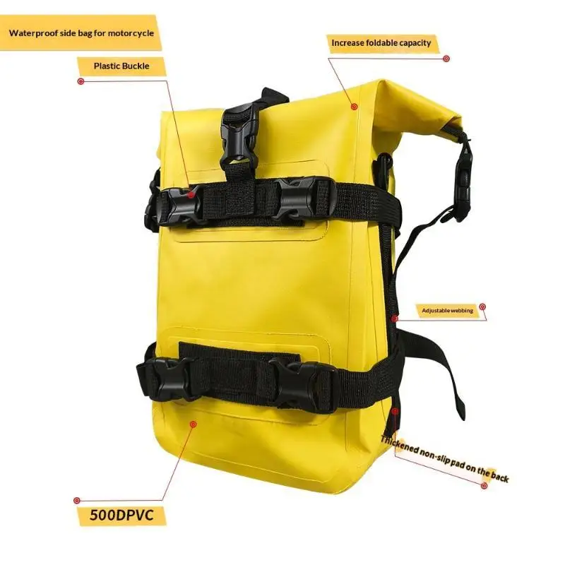 Waterproof PVC Motorcycle Crash Bar Bag Adjustable Strap Universal Motorbike Riding Storage Pouch for Riders