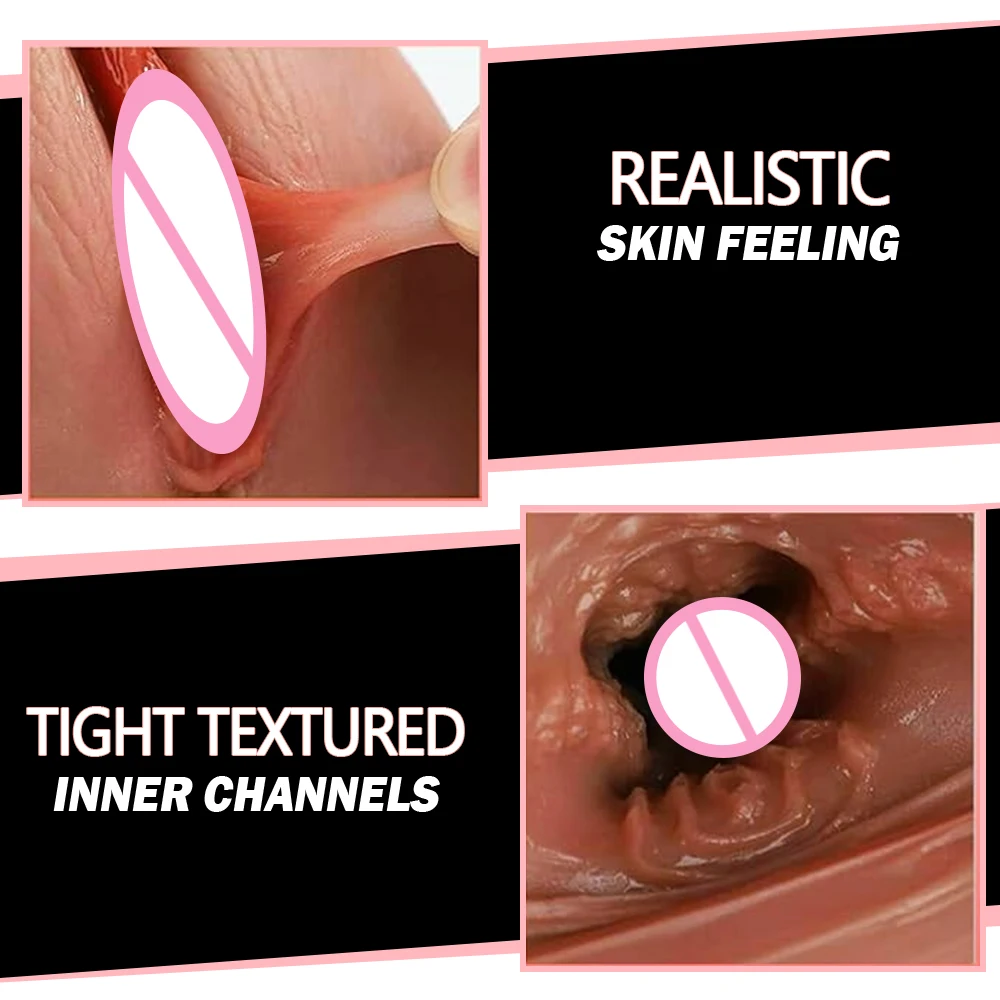 3 IN 1 Artificial Vagina Sex Toys for Men Realistic Double-Sided Pocket Pussy Blowjob Ass Silicone Vaginas 18+ Male Masturbator