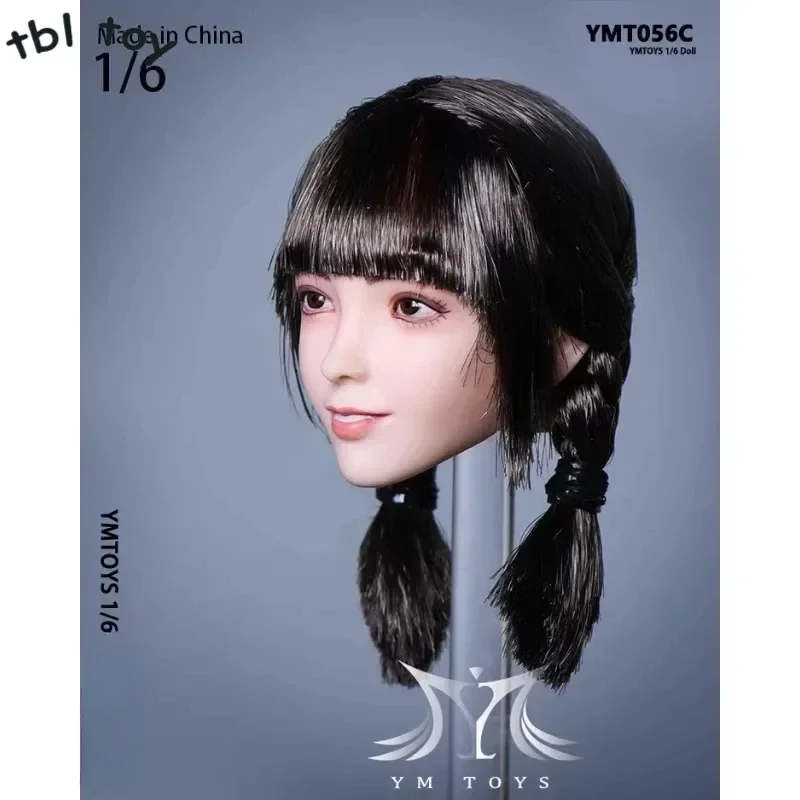 In Stock YMT056 1/6 Soldier Cute Lolita Girl Head Sculpt Emotional Head Played Model for 12