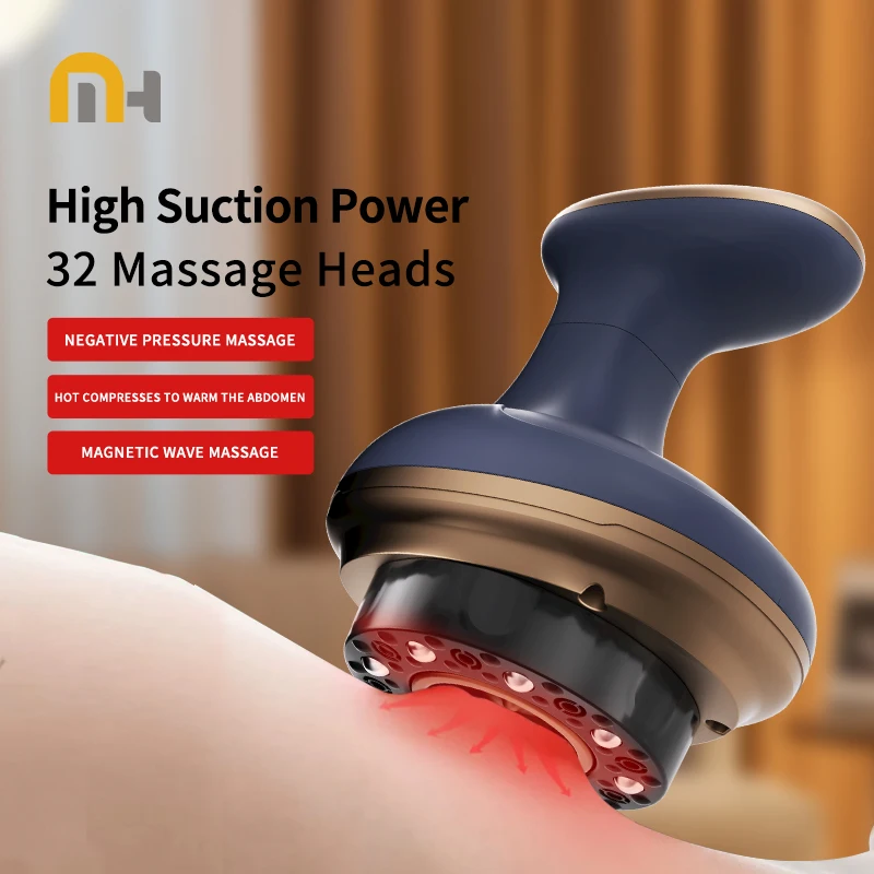 Smart Electric Vacuum Cupping Device Body Scraping Massager Heating Suction Cup Device Physical Fatigue Relief Beauty Health