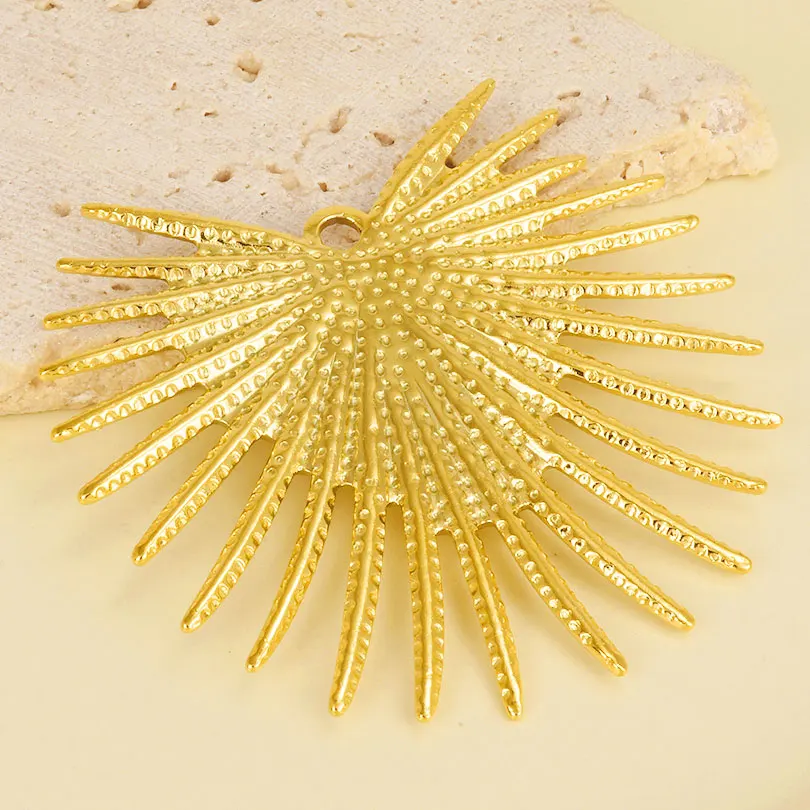 Real Gold Plated Metal 5pcs Sun Moon Star Stainless Steel Charms For Jewelry Making Earrings Keychain Necklace Vintage Pendants