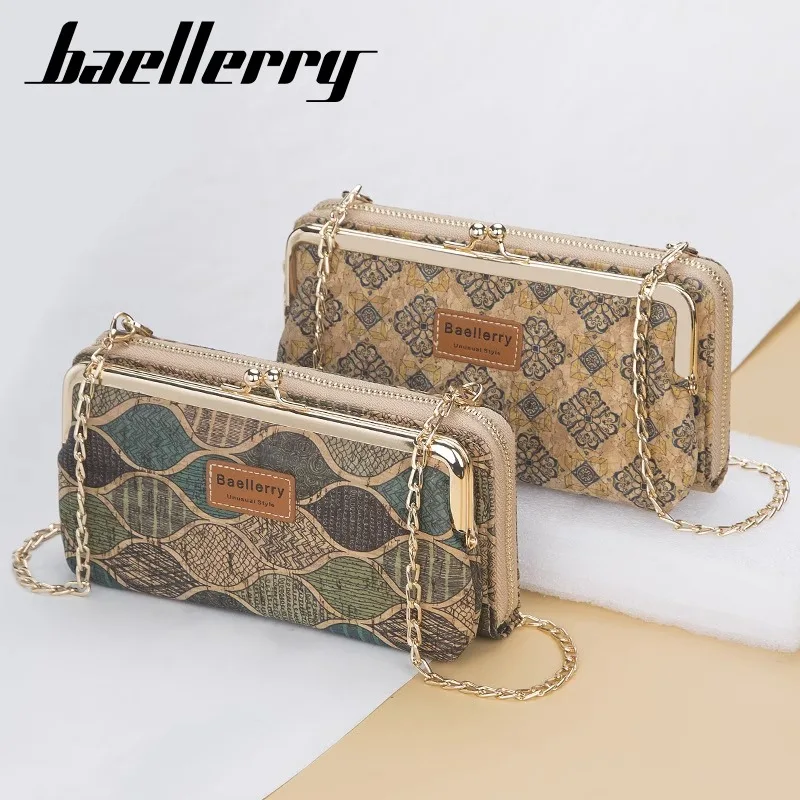 

Baellerry Soft Wood Women's Multi functional Long Style Mobile Phone Bag Fashion Crossbody Bag Printed Wallet