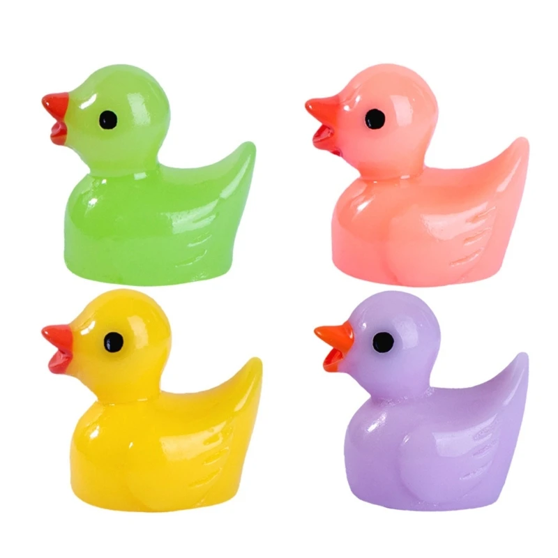 Assorted Miniature Duck Ornaments 100 Pieces Multi Colored Resin Duck Figures for Garden Landscape and Aquarium Decors Dropship