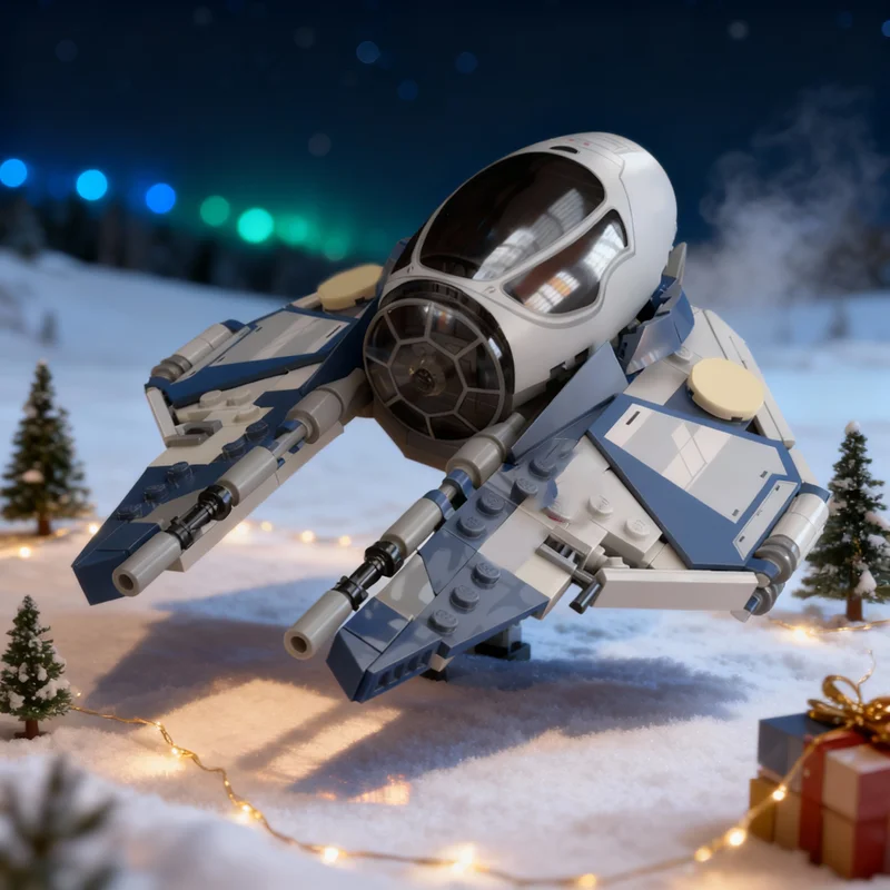 305-teiliger MOC Star Battle Eta 2 Actis Class Interceptor Blau Modellbausatz Weihnachtsgeschenk Spielzeug Kreative Konstruktionsidee