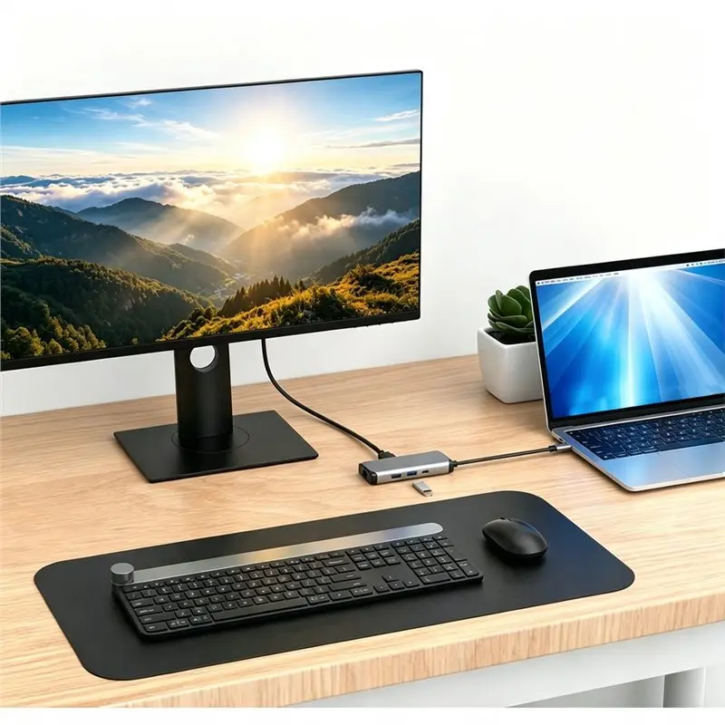 [NEW!】 Type-C Expansion Dock 4K Compatibility Gigabit Ethernet 10Gbps USB Splitter PD100 Fast Charging Support