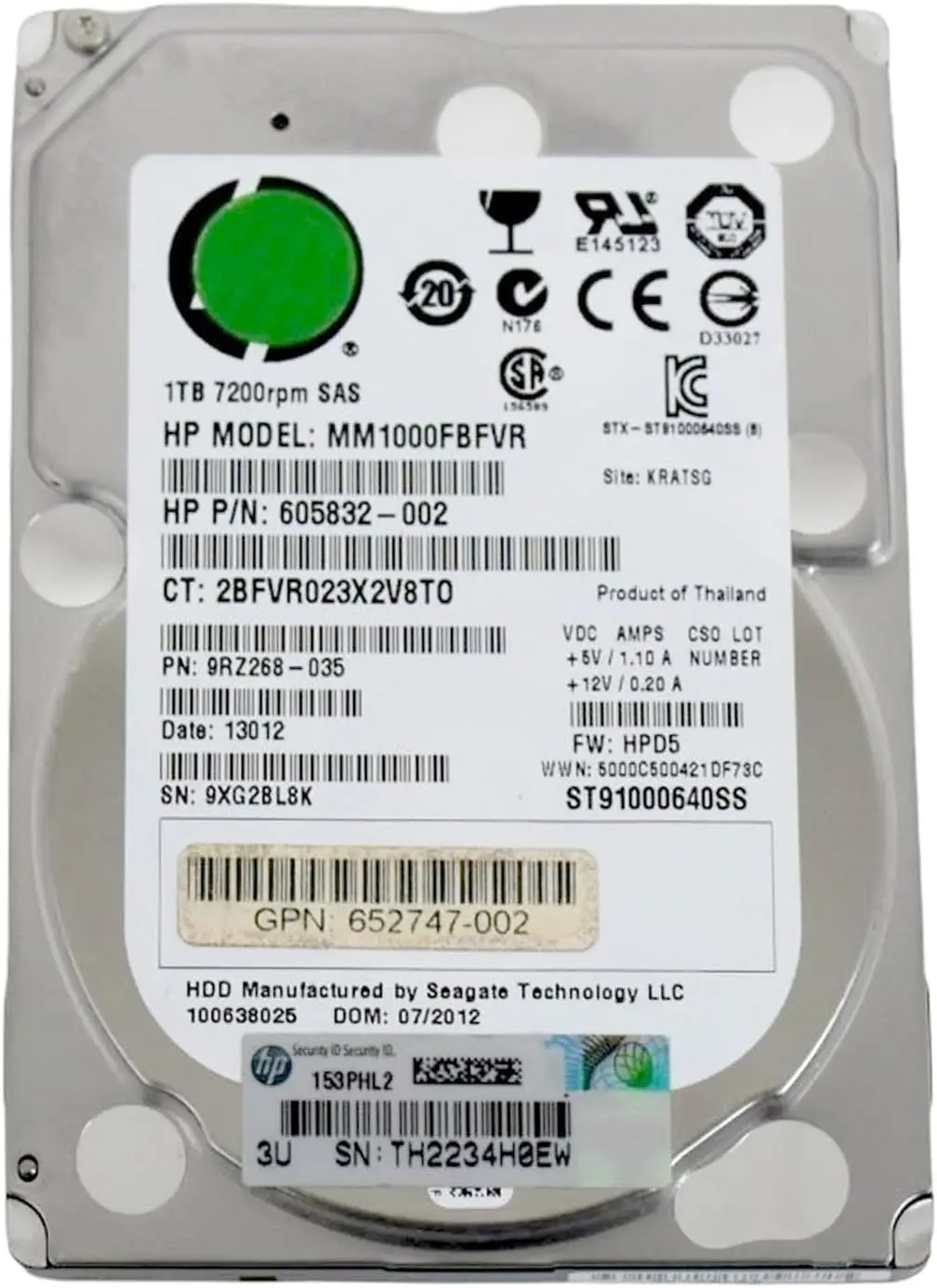 

Original New Hard Disk G8 1TB SAS 2.5" 64MB 7200RPM For Server HDD For 653954-001 652749-B21 605832-002 MM1000FBFVR