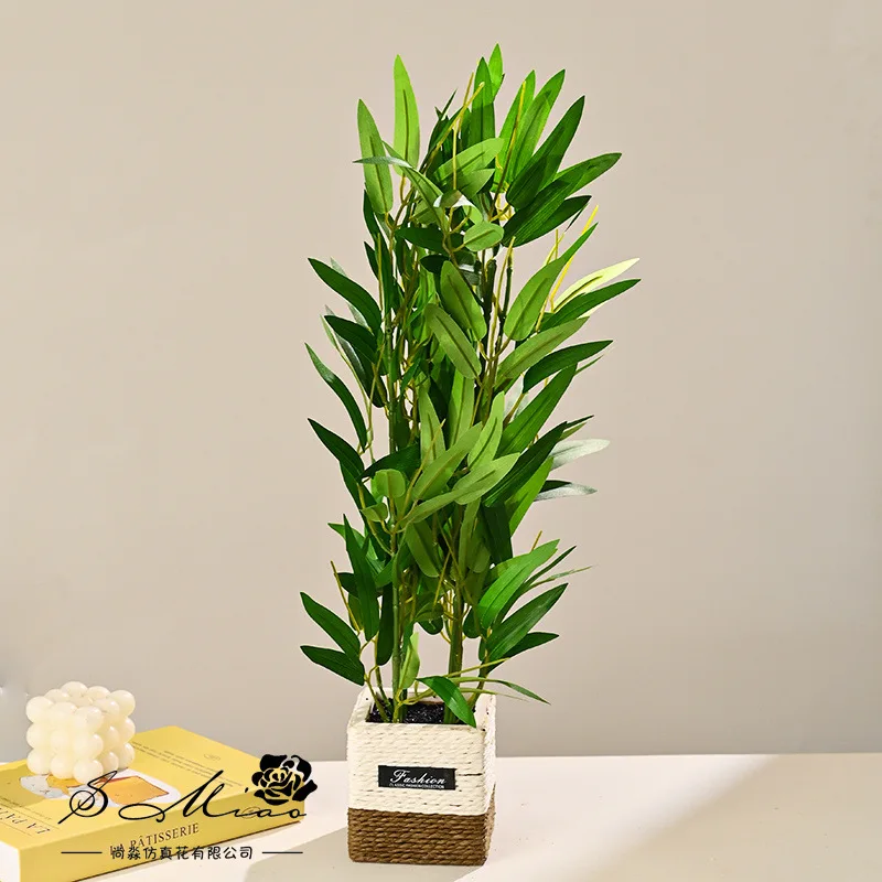 

Artificial Plants Green Bamboo Plastic Fake Plants Home Garden Bonsais Tabletop Home Bedroom Decorations