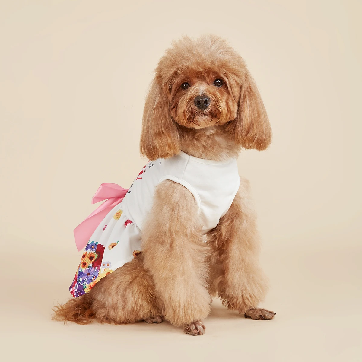 Mother's Day Dog Dress Girl Dog Clothes Best MOM Pet Apparel Doggie Tutu with Tulle Cat Clothing Puppy Dresses Doggy Costume Att