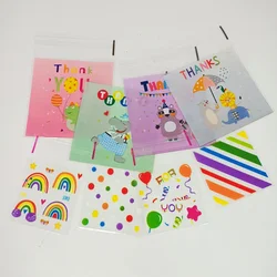 Cartoon Self-Adhesive Plastic Bags Cookie Candy Small Gift Packaging Bag Wedding Birthday Party Biscuit Baby Party Supplies