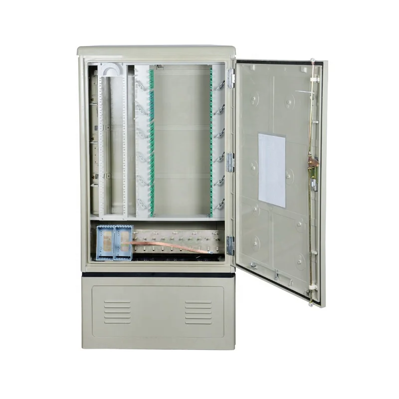 

FTTH 288 Core SC Телекоммуникационное оборудование SMC Открытый водонепроницаемый IP65 Волоконно-оптический шкаф с поперечным соединением