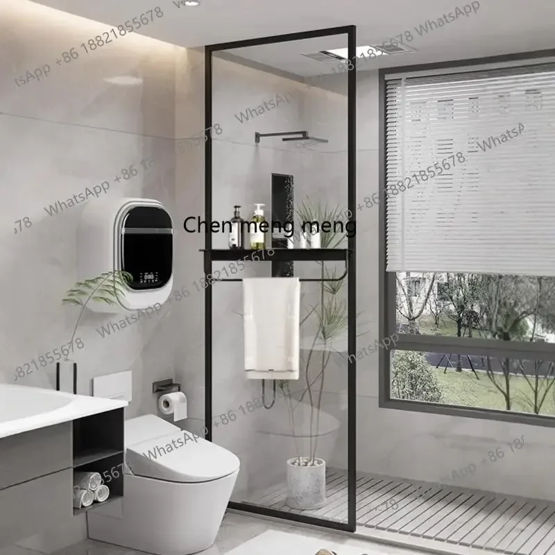 D178  Stainless steel bathroom partition, shower room, glass screen, bathroom, wrought iron shielding and storage
