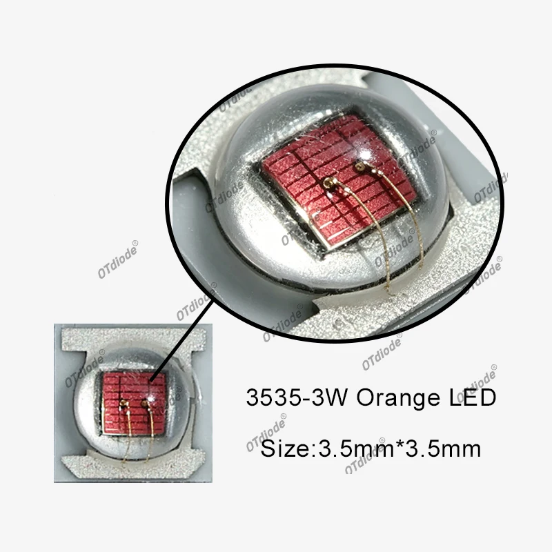 10-50Pcs 3535 Ceramic LED Lamp Beads 3W High Power Amber Yellow Orange Light 590 595 600 605 610 615nm 2000K 2-2.6V For DIY Lamp