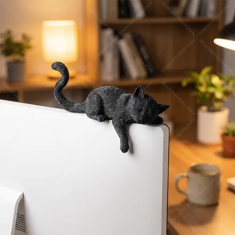 Monitor Companion Cozy Sleeping Cat Goose Monitor Buddy
