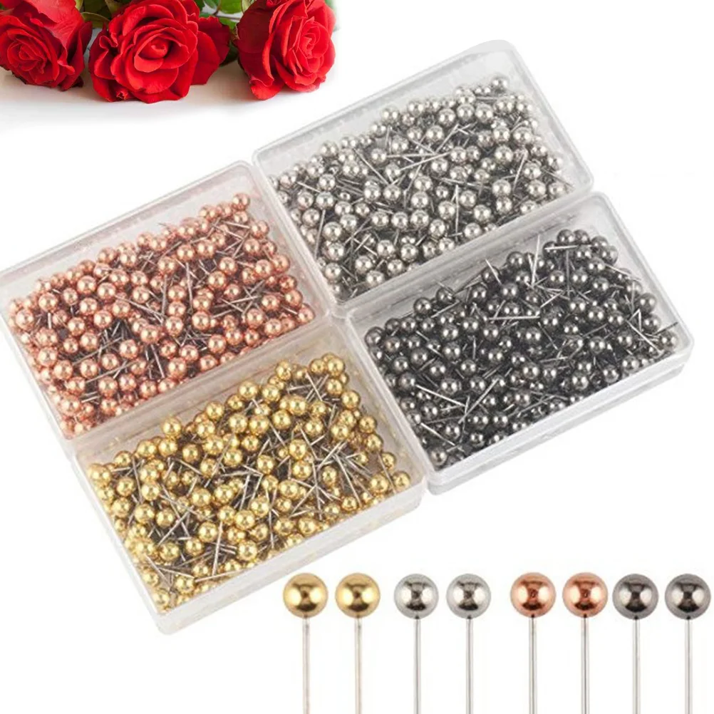 800pcs 4 Colors Round Head Map Flag Push Map Tacks for School Home Office push pins flag push pins map flag pins