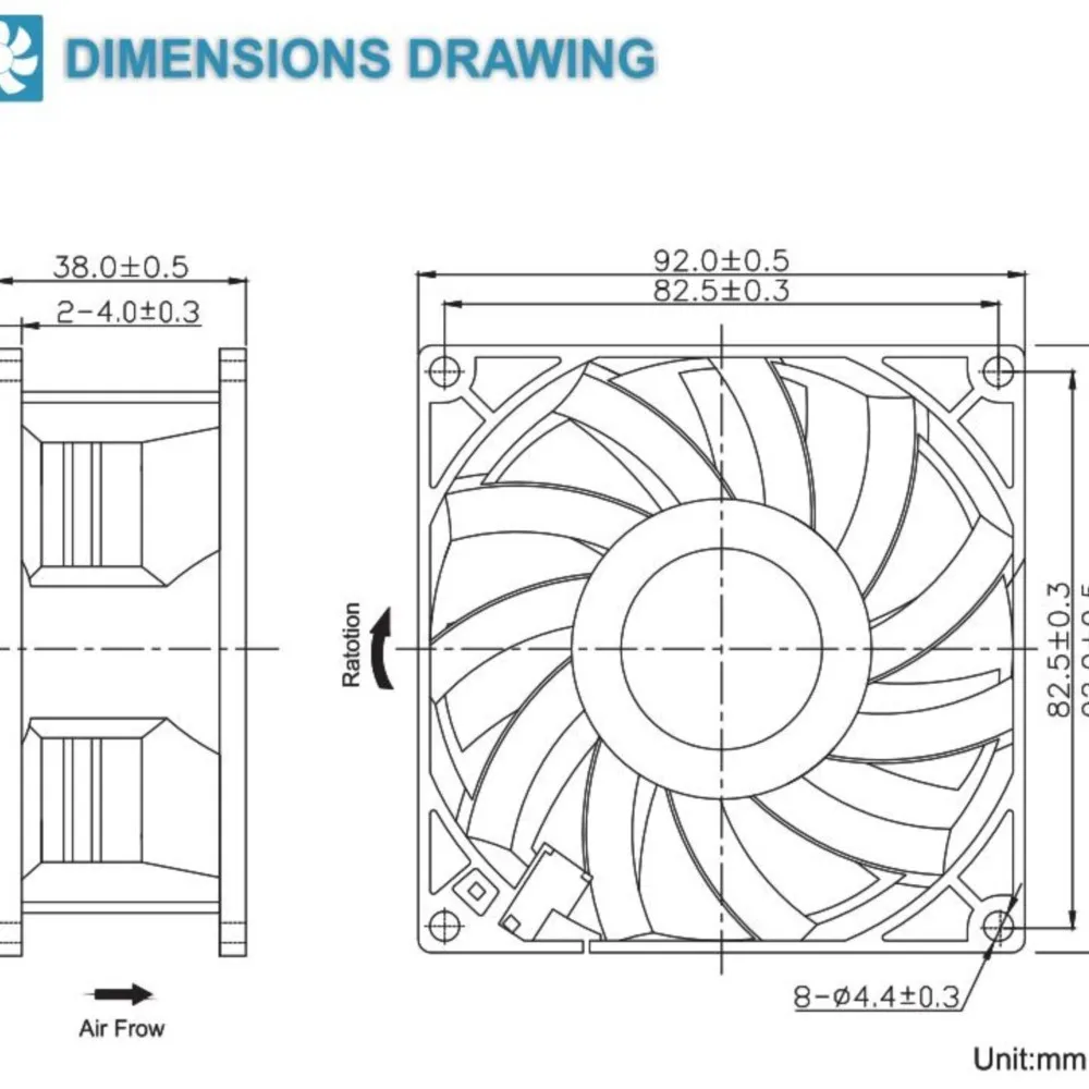 DC 24V Koelventilator 92mm 9cm 90mm 92X92X38mm DC24V Krachtige 0.60A 5000RPM 115.4CFM Case Kasten Chassis