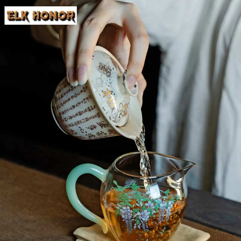 وعاء غطاء بورسلين يعمل بحرق الأخشاب ، سيراميك زن ، سوترا القلب ، الكأس الرئيسي ، مضاد للحرق ، جايوان ، صانع الشاي الفاخر ، هدايا الشاي