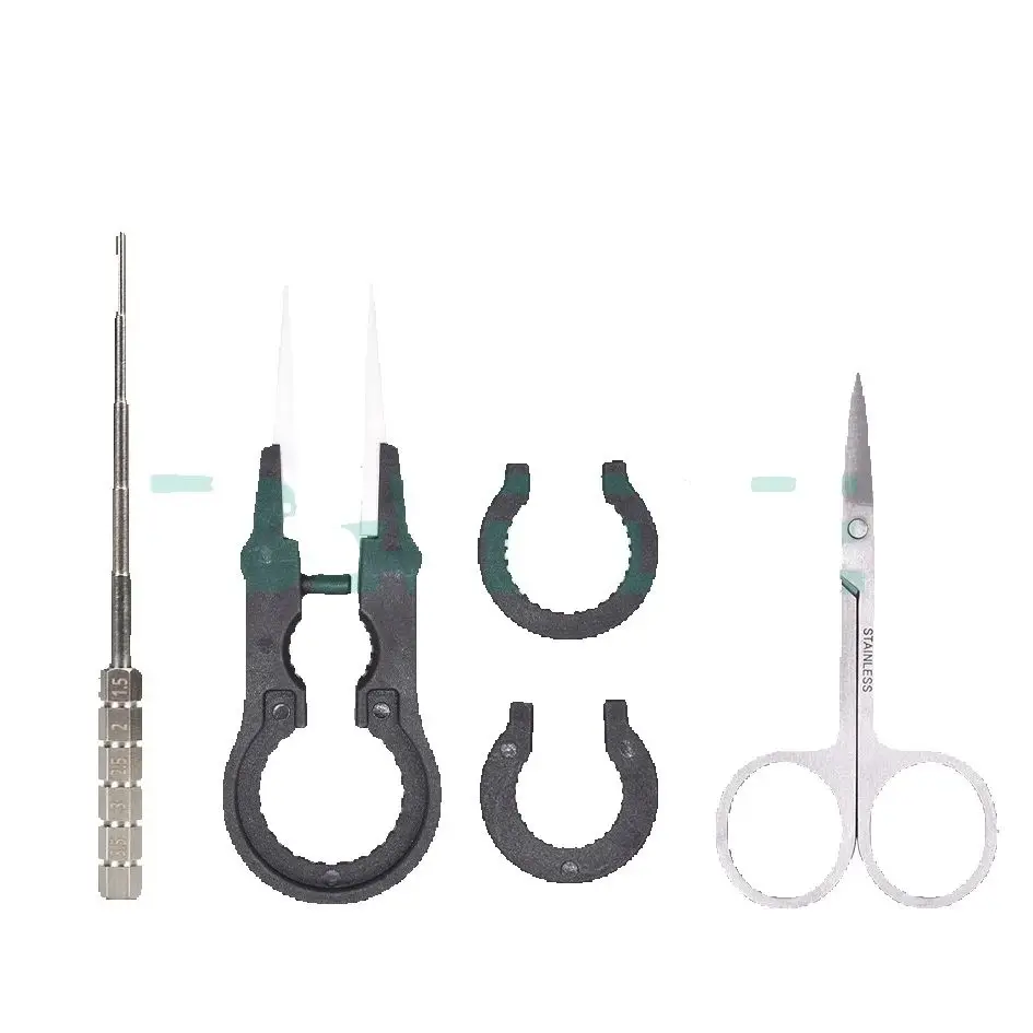 Coil Jig + Multi Function Ceramic Tweezers +  Stainless Steel Scissors Vape Tools Kit for DIY RDA RBA Atomizer mod 60set /lot