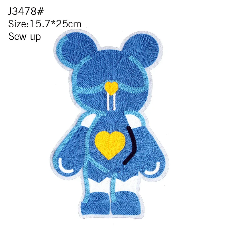 High End Fashion Mesh Embroidery Sewing Cute Cartoon Rabbit Bear Snowman DIY Patch Badge Damage DecOration Casual T-shirt