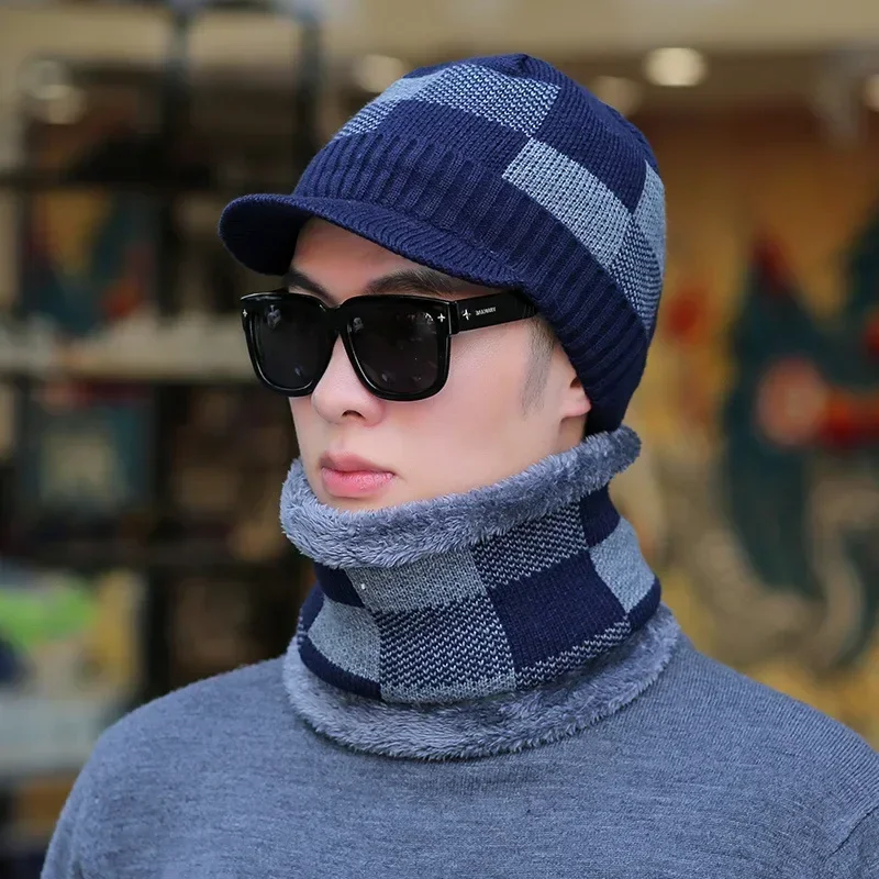 Czapka zimowa męska i damska, ocieplana, gruba, dziergana z wełny, chroniąca przed zimnem, idealna na zewnątrz, styl casual, moda 2025.