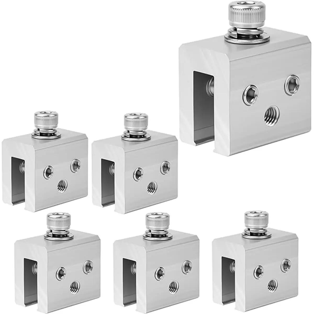 2026 New 6pcs Solar Panel Bracket Set, Photovoltaic Panel Roof Bracket Clamp, Metal Roof Panel Seam U-Clamp Mounting Accessory