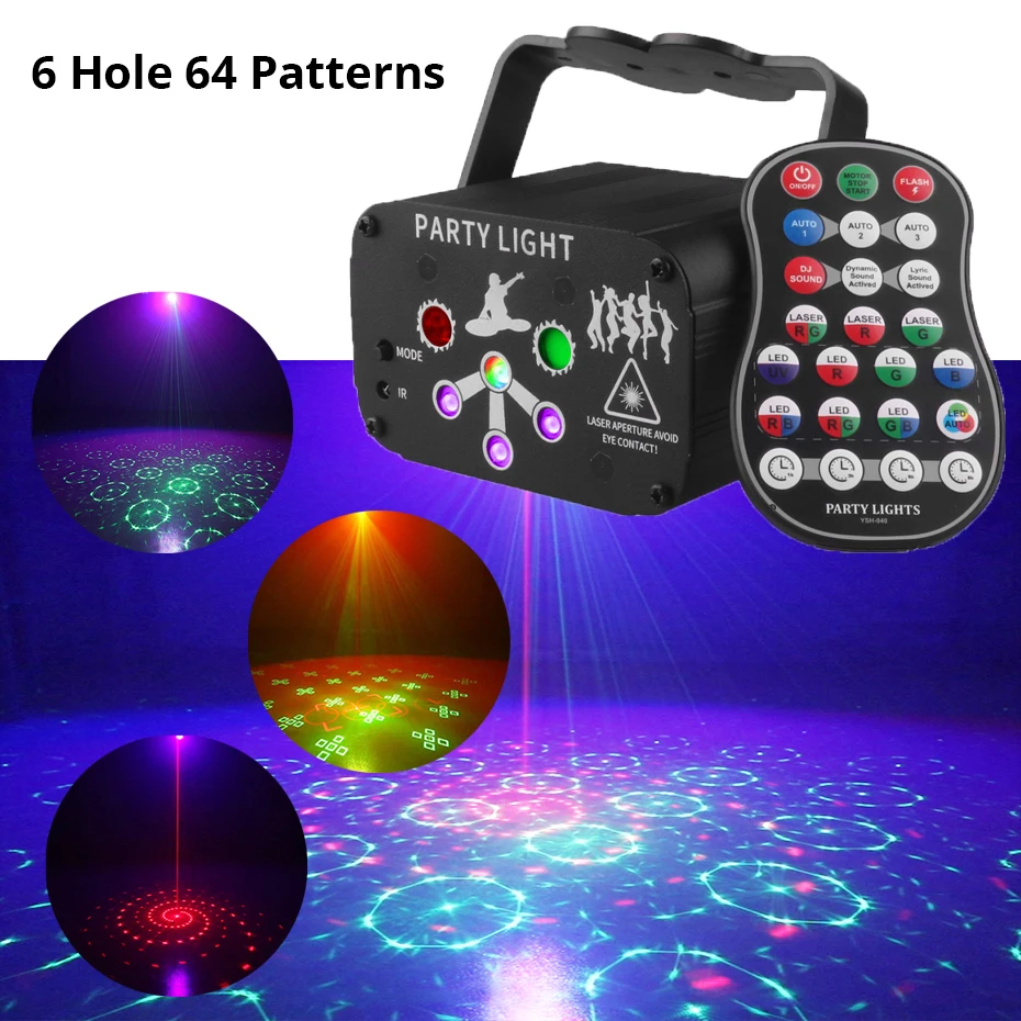 ALIEN RGB Mini DJ Disco Laserlichtprojector USB Oplaadbare LED UV Geluid Strobe Podiumeffect Bruiloft Kerstvakantie Feestlamp