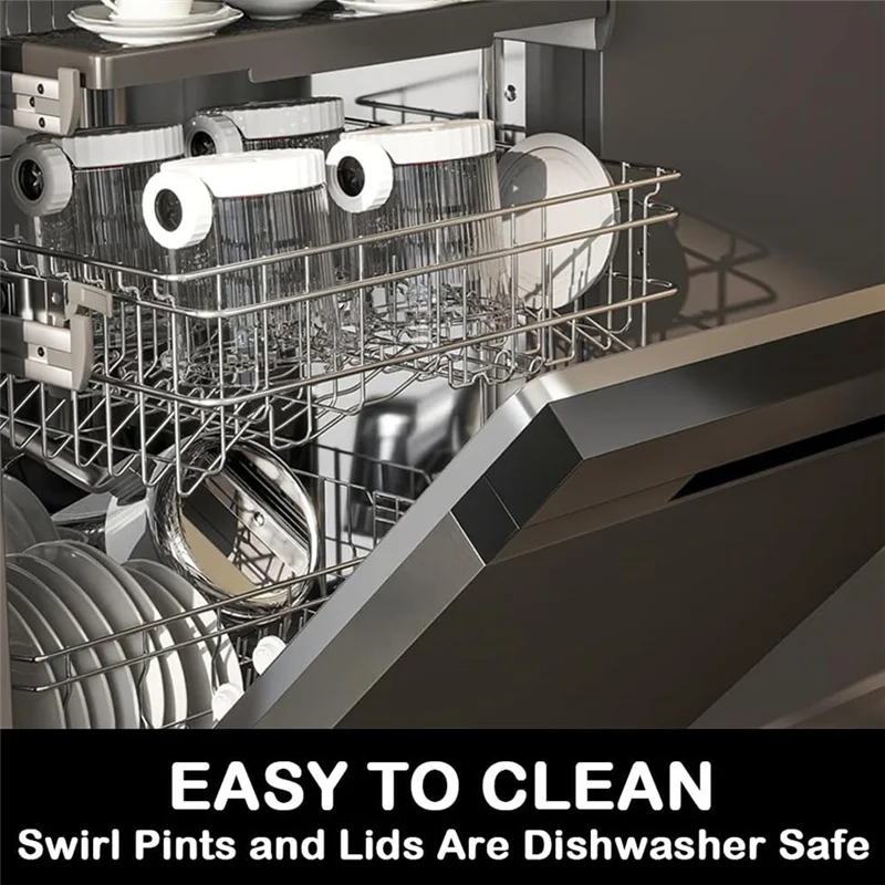 HIM-Creme Pints E Capas 4 Pacote Para Série NC700 Ninja Swirl Sorvete & Soft Serve Makers Substituição Para Creami Swirl NC701