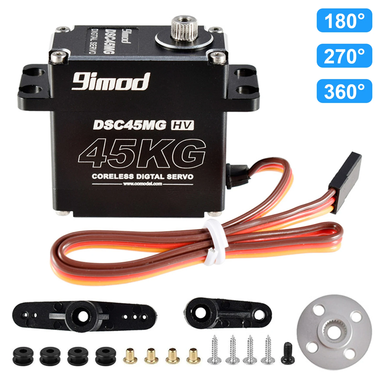 

45KG Metal Gear Digital Servo Waterproof High Torque Speed 180° for 1/10 RC Car