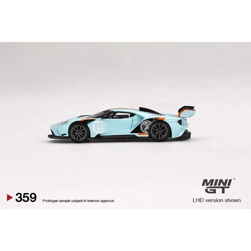 MINI GT 1:64 Ford GT Ford MK II Bay Blue No. 15 Diecast alloy simulation model, children\'s collection toys, gifts for children.