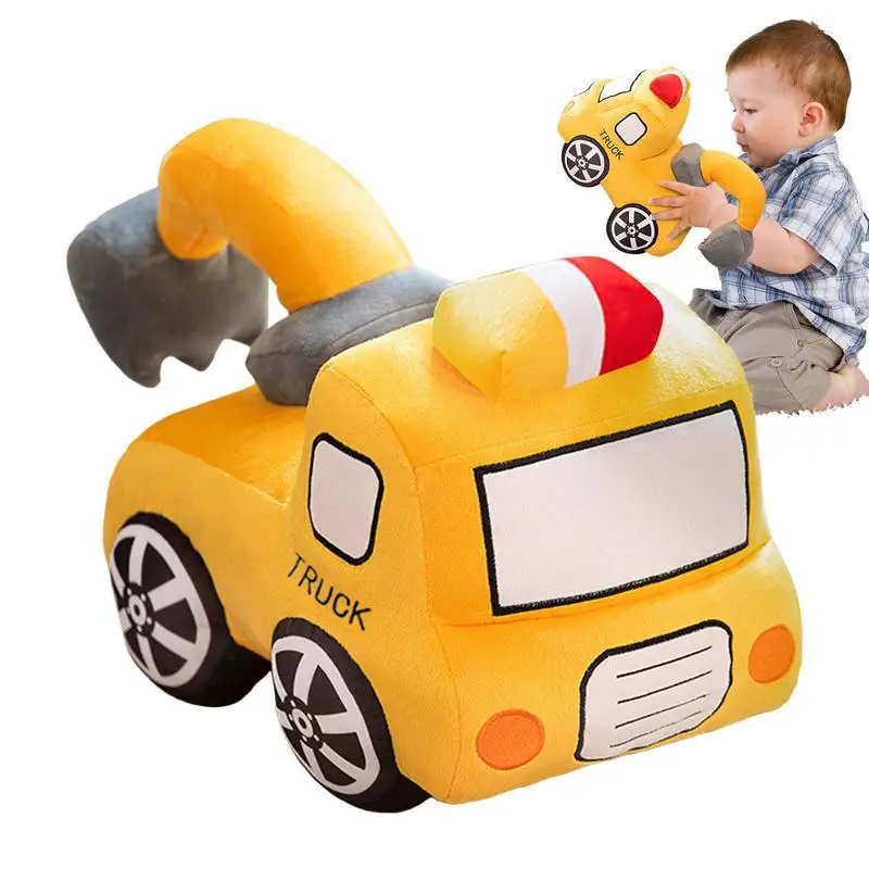 Excavator Plush 11.8 Inches Soft Doll Toys Cuddly Stuffed Construction Toy For Kids And Adults Huggable Plush Dolls