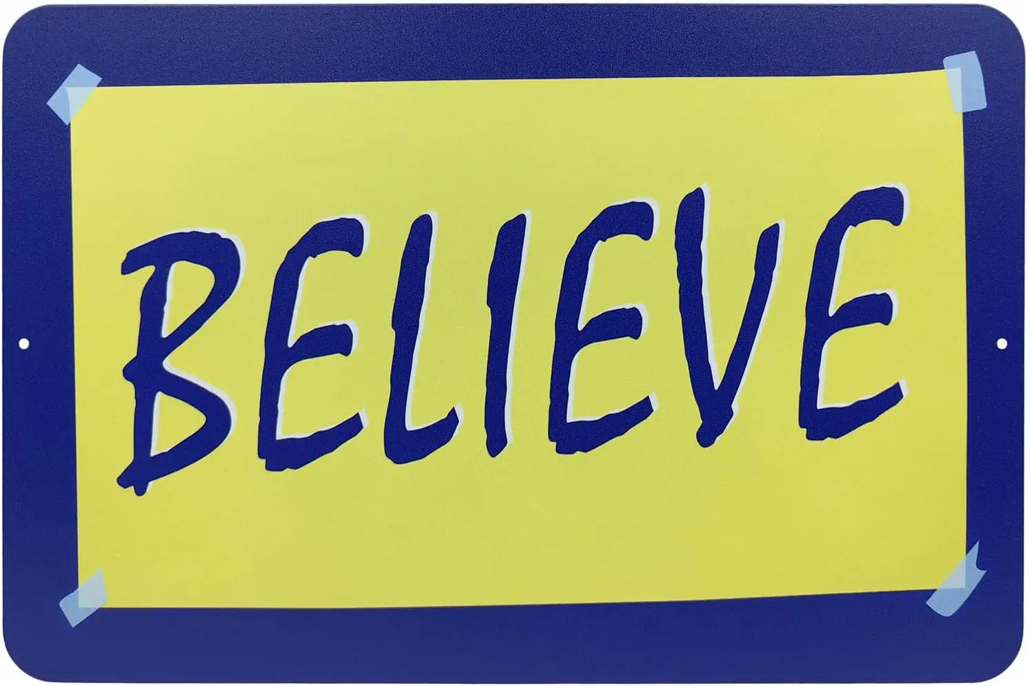 Believe Inspirational Words Decorative Metal Sign, , Quote Sign for Home and Office Decor (Blue)-aluminum