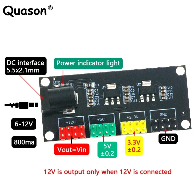 DC-DC 12V to 3.3V 5V 12V Multi-channel Output Voltage Conversion Module Power Module