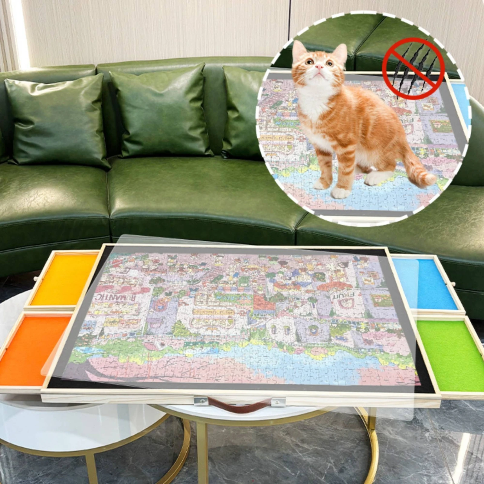 rotating-puzzle-board-with-drawers-wooden-puzzle-board-with-drawers-furniture-rectangular-reinforced-for-hobbyists-tabletop