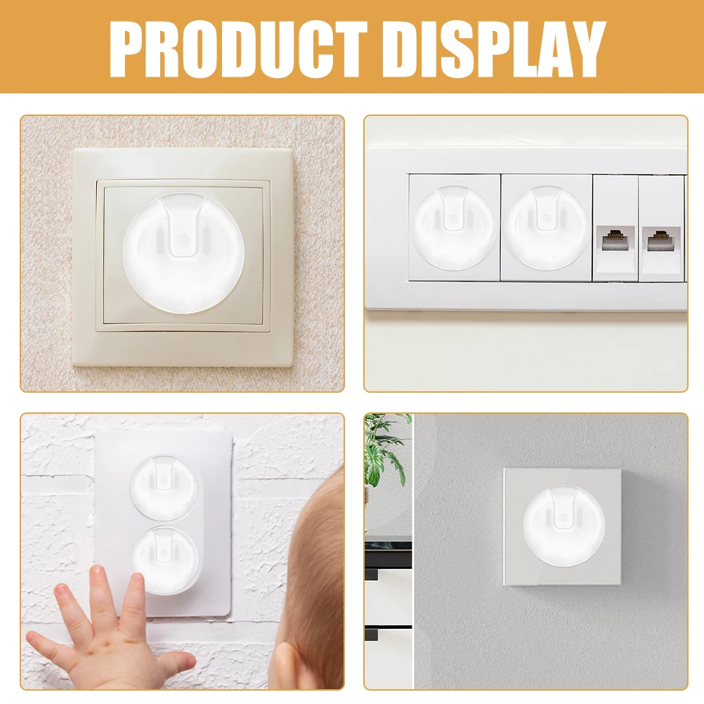 

10pcs Safety Covers Transparent Wide 3-Hole Outlet Plugs Babyproof Outlets Baby Proofing Shock Protection Durable Child Covers