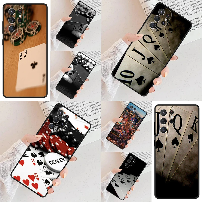 CASINO LAS VEGAS POKER Phone Case For Samsung Galaxy S24 S23 S22 S21 Ultra S10 Note 10 Pro S20 Plus FE S9 S8 Cover